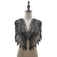 Load image into Gallery viewer, 1 Pair Organza Wings Shape Embroidery DIY Clothing Accessories, Red, Black, Gold, White