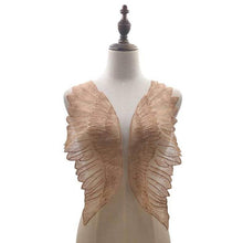 Load image into Gallery viewer, 1 Pair Organza Wings Shape Embroidery DIY Clothing Accessories, Red, Black, Gold, White