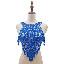 Load image into Gallery viewer, Embroidered Lace Collar Flower Three-dimensional Hollow Fake Collar DIY Clothing Accessories, Blue, Black, Purple Pink, Light Brown, White