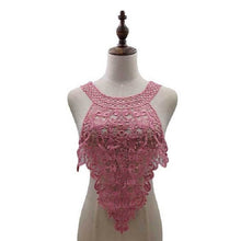 Load image into Gallery viewer, Embroidered Lace Collar Flower Three-dimensional Hollow Fake Collar DIY Clothing Accessories, Blue, Black, Purple Pink, Light Brown, White