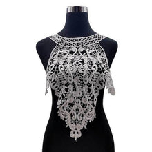 Load image into Gallery viewer, Embroidered Lace Collar Flower Three-dimensional Hollow Fake Collar DIY Clothing Accessories, Blue, Black, Purple Pink, Light Brown, White