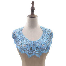 Load image into Gallery viewer, Milk Silk Lace Embroidered Collar Three-dimensional Hollow Fake Collar DIY Clothing Accessories, Size: 32 x 32cm, Red Wine, Sky Blue, Gray, Beige, Black, Rose Red, White