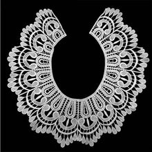 Load image into Gallery viewer, Milk Silk Lace Embroidered Collar Three-dimensional Hollow Fake Collar DIY Clothing Accessories, Size: 32 x 32cm, Red Wine, Sky Blue, Gray, Beige, Black, Rose Red, White