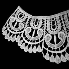 Load image into Gallery viewer, Milk Silk Lace Embroidered Collar Three-dimensional Hollow Fake Collar DIY Clothing Accessories, Size: 32 x 32cm, Red Wine, Sky Blue, Gray, Beige, Black, Rose Red, White