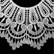 Load image into Gallery viewer, Milk Silk Lace Embroidered Collar Three-dimensional Hollow Fake Collar DIY Clothing Accessories, Size: 32 x 32cm, Red Wine, Sky Blue, Gray, Beige, Black, Rose Red, White