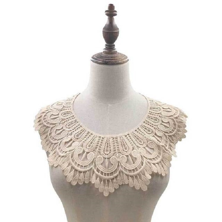 Milk Silk Lace Embroidered Collar Three-dimensional Hollow Fake Collar DIY Clothing Accessories, Size: 32 x 32cm, Red Wine, Sky Blue, Gray, Beige, Black, Rose Red, White