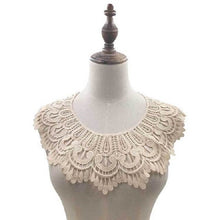 Load image into Gallery viewer, Milk Silk Lace Embroidered Collar Three-dimensional Hollow Fake Collar DIY Clothing Accessories, Size: 32 x 32cm, Red Wine, Sky Blue, Gray, Beige, Black, Rose Red, White