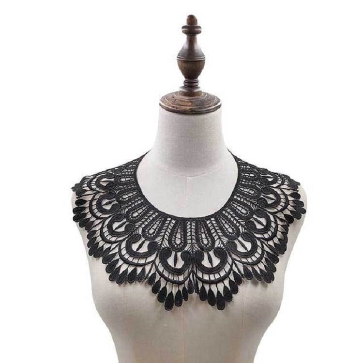 Milk Silk Lace Embroidered Collar Three-dimensional Hollow Fake Collar DIY Clothing Accessories, Size: 32 x 32cm, Red Wine, Sky Blue, Gray, Beige, Black, Rose Red, White