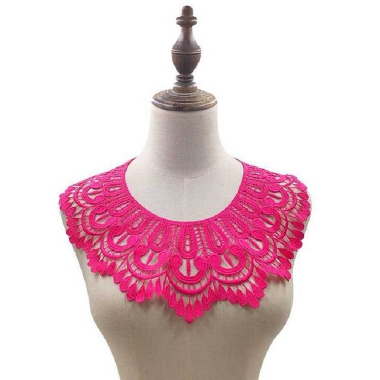 Milk Silk Lace Embroidered Collar Three-dimensional Hollow Fake Collar DIY Clothing Accessories, Size: 32 x 32cm, Red Wine, Sky Blue, Gray, Beige, Black, Rose Red, White