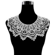 Load image into Gallery viewer, Milk Silk Lace Embroidered Collar Three-dimensional Hollow Fake Collar DIY Clothing Accessories, Size: 32 x 32cm, Red Wine, Sky Blue, Gray, Beige, Black, Rose Red, White