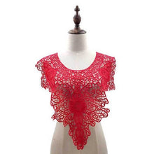 Load image into Gallery viewer, Lace Embroidery Hollow Fake Collar DIY Clothing Accessories, Size: About 55 x 47cm, Red, Beige, Black, Light Brown, White