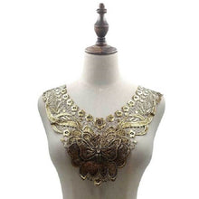 Load image into Gallery viewer, Lace Butterfly Flower Embroidery Collar Flower Three-dimensional Hollow Fake Collar DIY Clothing Accessories, Size: 36 x 30cm, Red Wine, Green, Blue, Sky Blue, Purple, Gray, Beige, Black, Purple Pink, Gold, Gold Brown, Gold Line, Navy, Rose Red, Brown ...