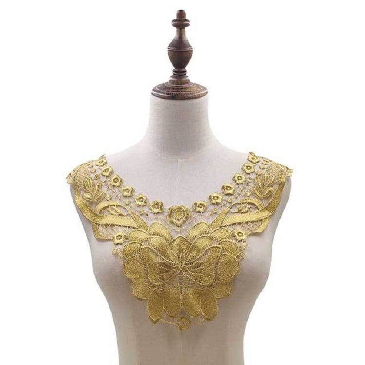 Lace Butterfly Flower Embroidery Collar Flower Three-dimensional Hollow Fake Collar DIY Clothing Accessories, Size: 36 x 30cm, Red Wine, Green, Blue, Sky Blue, Purple, Gray, Beige, Black, Purple Pink, Gold, Gold Brown, Gold Line, Navy, Rose Red, Brown ...