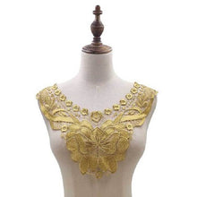 Load image into Gallery viewer, Lace Butterfly Flower Embroidery Collar Flower Three-dimensional Hollow Fake Collar DIY Clothing Accessories, Size: 36 x 30cm, Red Wine, Green, Blue, Sky Blue, Purple, Gray, Beige, Black, Purple Pink, Gold, Gold Brown, Gold Line, Navy, Rose Red, Brown ...
