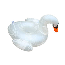 Load image into Gallery viewer, Patterned White Swan Shape Thickened Environmentally Friendly PVC Inflatable Coasters Floating Water Drink Cup Holder