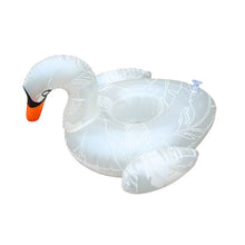 Load image into Gallery viewer, Patterned White Swan Shape Thickened Environmentally Friendly PVC Inflatable Coasters Floating Water Drink Cup Holder
