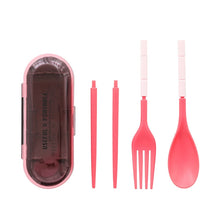 Load image into Gallery viewer, 3pcs / Set Mini Outdoor Portable Travel Sets Candy Color Folding Dinner Set Student Kids Kitchen Tool
