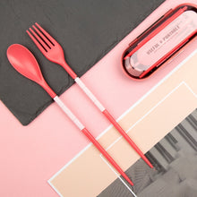 Load image into Gallery viewer, 3pcs / Set Mini Outdoor Portable Travel Sets Candy Color Folding Dinner Set Student Kids Kitchen Tool