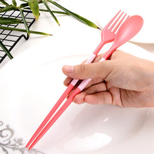 Load image into Gallery viewer, 3pcs / Set Mini Outdoor Portable Travel Sets Candy Color Folding Dinner Set Student Kids Kitchen Tool