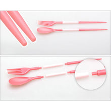 Load image into Gallery viewer, 3pcs / Set Mini Outdoor Portable Travel Sets Candy Color Folding Dinner Set Student Kids Kitchen Tool