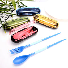 Load image into Gallery viewer, 3pcs / Set Mini Outdoor Portable Travel Sets Candy Color Folding Dinner Set Student Kids Kitchen Tool