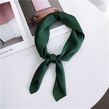 Load image into Gallery viewer, Soft Imitated Silk Fabric Solid Color Small Square Scarf Professional Silk Scarf for Women, Length: 70cm