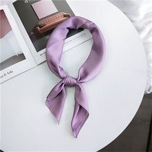 Load image into Gallery viewer, Soft Imitated Silk Fabric Solid Color Small Square Scarf Professional Silk Scarf for Women, Length: 70cm