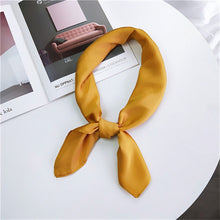 Load image into Gallery viewer, Soft Imitated Silk Fabric Solid Color Small Square Scarf Professional Silk Scarf for Women, Length: 70cm