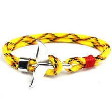 Load image into Gallery viewer, Whale Tail Anchor Charm Nautical Survival Rope Chain Bracelets, Black red, Red, Black blue, Yellow, Colorful, Blue, Dark blue, Black