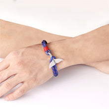 Load image into Gallery viewer, Whale Tail Anchor Charm Nautical Survival Rope Chain Bracelets, Black red, Red, Black blue, Yellow, Colorful, Blue, Dark blue, Black