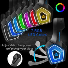 Load image into Gallery viewer, V1 3.5mm RGB Colorful Luminous Wire Control Gaming Headset, Cable Length: 2.2m