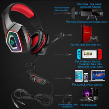 Load image into Gallery viewer, V1 3.5mm RGB Colorful Luminous Wire Control Gaming Headset, Cable Length: 2.2m