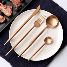 Load image into Gallery viewer, Stainless Steel Cutlery Knives Forks Spoons Western Kitchen Dinnerware Home Party Tableware Set