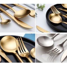Load image into Gallery viewer, Stainless Steel Cutlery Knives Forks Spoons Western Kitchen Dinnerware Home Party Tableware Set