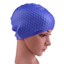 Load image into Gallery viewer, Silicone Waterproof Swimming Caps Protect Ears Long Hair Sports Swimming Cap for Adults