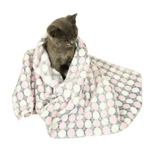 Load image into Gallery viewer, Soft Flannel Pet Blanket Dots Printed Breathable Bed Mat Warm Pet Sleeping Cushion Cover for Pet Dog Cat, S, M, L