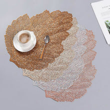 Load image into Gallery viewer, Leaf PVC Heat Resistant Placemat Drink Glass Coaster, Size: 37x47cm