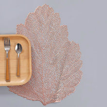 Load image into Gallery viewer, Leaf PVC Heat Resistant Placemat Drink Glass Coaster, Size: 37x47cm