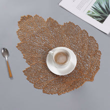 Load image into Gallery viewer, Leaf PVC Heat Resistant Placemat Drink Glass Coaster, Size: 37x47cm