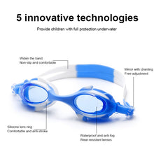 Load image into Gallery viewer, 4 in 1 Cartoon Little Crab Waterproof and Anti-fog Silicone Swimming Goggles + Printed Pattern Swimming Cap + Nose Clip Earplugs + Storage Bag Swimming Equipment Set for Children