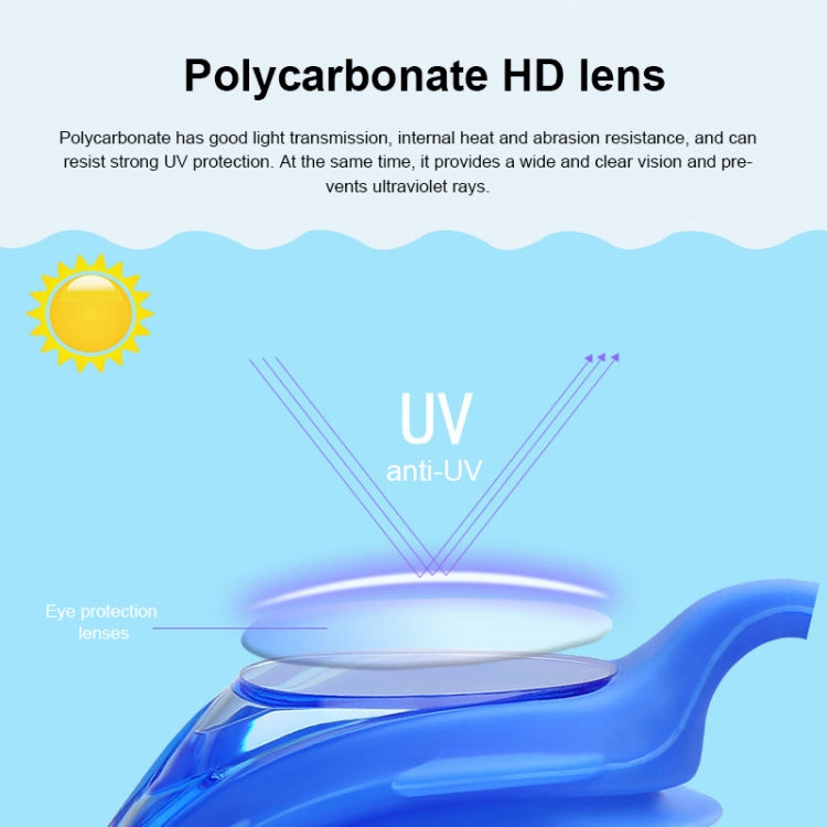 4 in 1 Cartoon Little Crab Waterproof and Anti-fog Silicone Swimming Goggles + Printed Pattern Swimming Cap + Nose Clip Earplugs + Storage Bag Swimming Equipment Set for Children