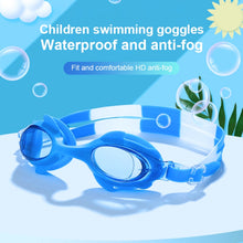 Load image into Gallery viewer, 4 in 1 Cartoon Little Crab Waterproof and Anti-fog Silicone Swimming Goggles + Printed Pattern Swimming Cap + Nose Clip Earplugs + Storage Bag Swimming Equipment Set for Children