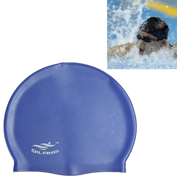 Adult Solid Color Waterproof Silicone Swimming Cap