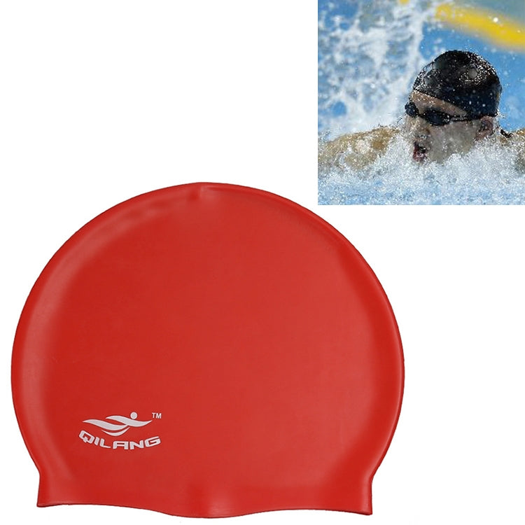 Adult Solid Color Waterproof Silicone Swimming Cap