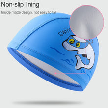 Load image into Gallery viewer, Children Swimming Cap PU Printed Cute Dolphin Pattern Elastic Swimming Cap