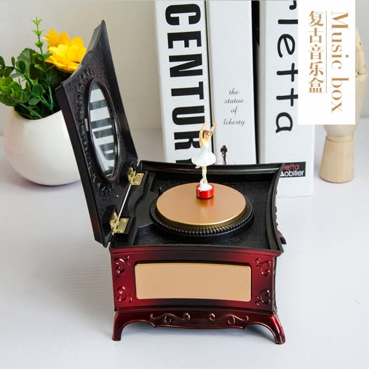 Classic Dressing Table Rotating Girl Music Box With Mirror Drawer Music Box