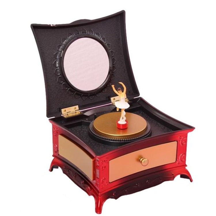 Classic Dressing Table Rotating Girl Music Box With Mirror Drawer Music Box