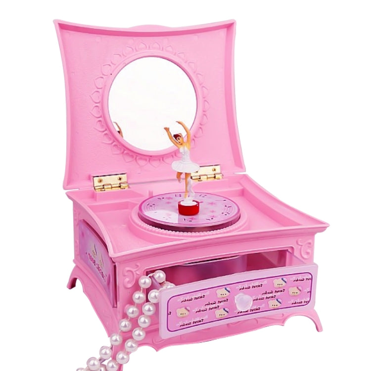 Classic Dressing Table Rotating Girl Music Box With Mirror Drawer Music Box