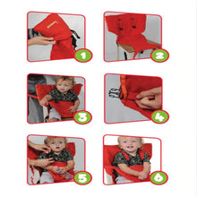 Load image into Gallery viewer, Baby Portable Seat Kids Chair Travel Foldable Washable Infant Dining Seat Cover Safety Belt