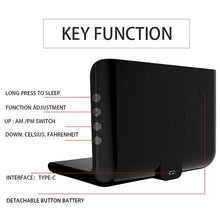 Load image into Gallery viewer, 10W QI Universal Multi-function Mobile Phone Wireless Charger with Alarm Clock &amp; Time / Calendar / Temperature Display, RT1 10W (Black)